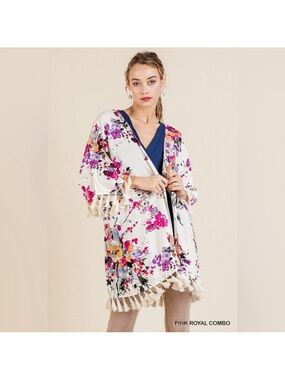 Umgee Kimono pink floral S
